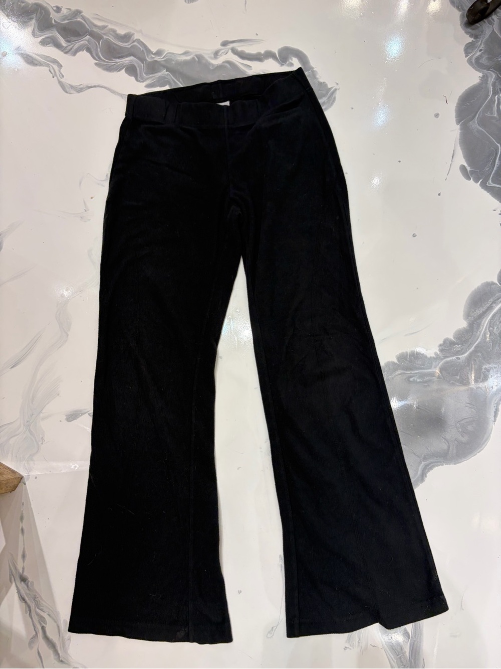 Women’s Fleece Black Wide-Leg Pants